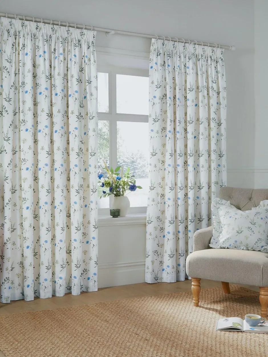 Wylder White Meadow Pencil Pleat Curtains Best