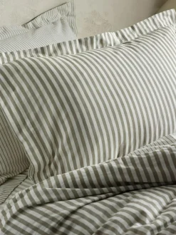 Yard Mole Brown Hebden Striped 100% Cotton Duvet Cover and Pillowcase Set Online