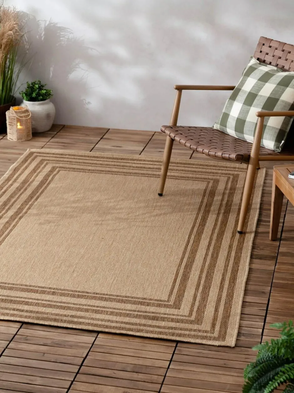 Yard Natural Camber Jute Effect Indoor/Outdoor Washable Rug Sale