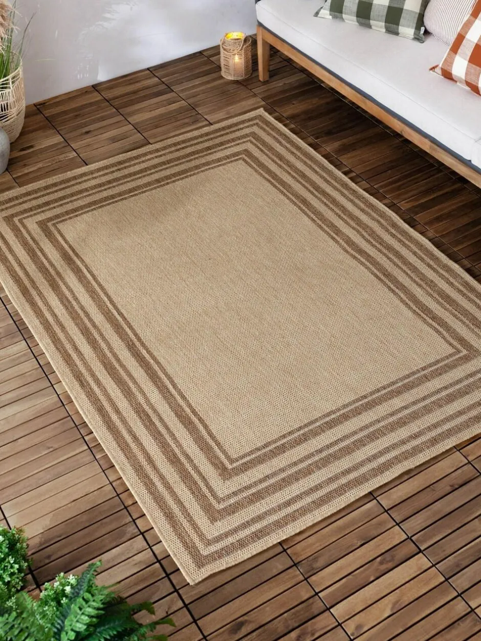 Yard Natural Camber Jute Effect Indoor/Outdoor Washable Rug Sale