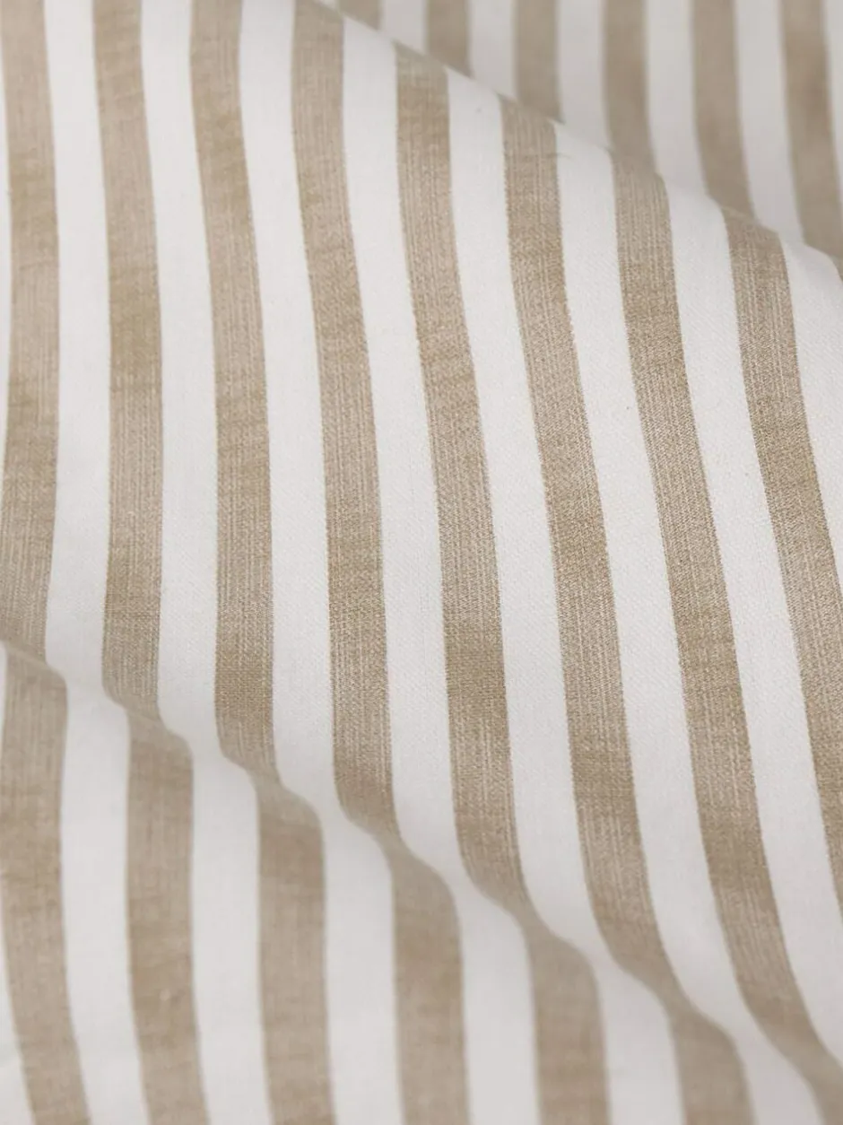 Yard Hebden Striped Cotton Blackout Pencil Pleat Curtains Natural Clearance