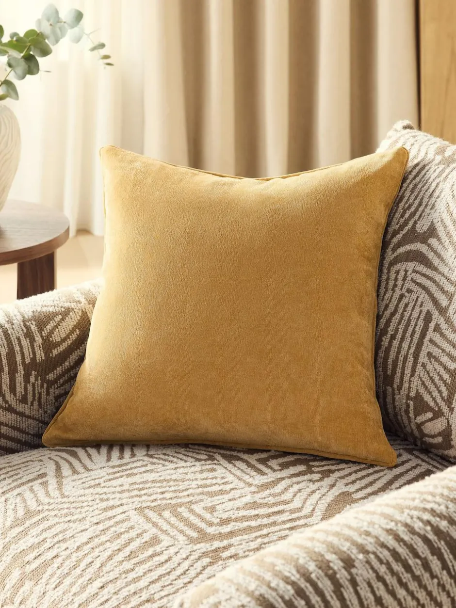 Next Yellow 45 x 45cm Soft Velour Cushion Sale