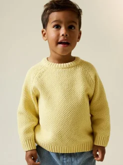 Next Chenille Knitted Crew Neck Jumper (3mths-7yrs) Yellow Online