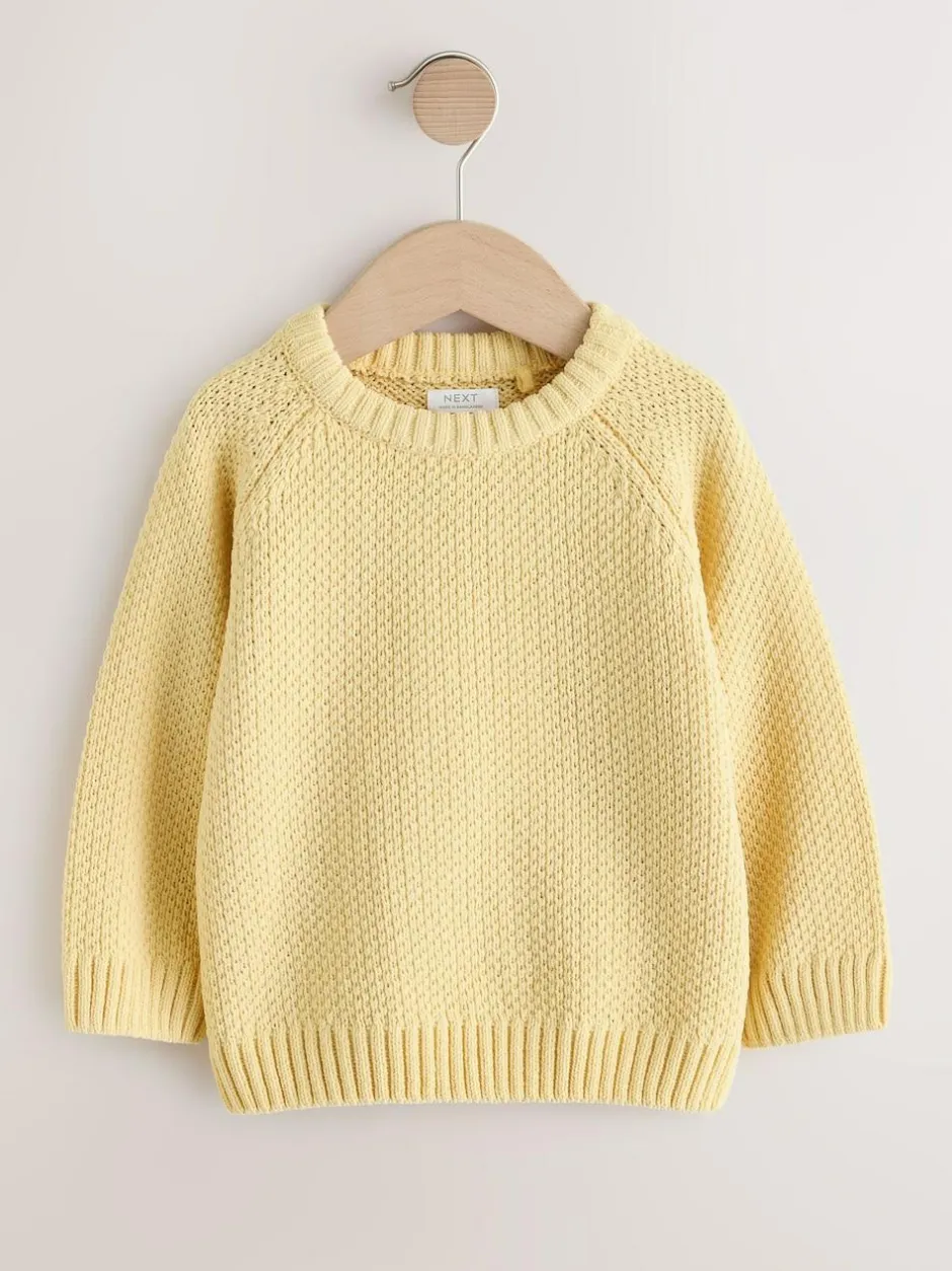 Next Chenille Knitted Crew Neck Jumper (3mths-7yrs) Yellow Online