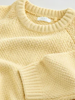Next Chenille Knitted Crew Neck Jumper (3mths-7yrs) Yellow Online