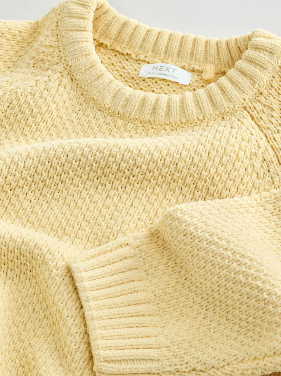 Next Chenille Knitted Crew Neck Jumper (3mths-7yrs) Yellow Online