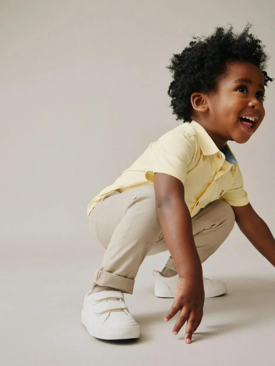 Next Short Sleeve Long Sleeve Oxford Shirt (3mths-7yrs) Yellow Gingham Character Best