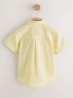 Next Short Sleeve Long Sleeve Oxford Shirt (3mths-7yrs) Yellow Gingham Character Best