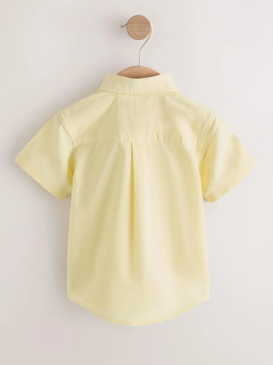 Next Short Sleeve Long Sleeve Oxford Shirt (3mths-7yrs) Yellow Gingham Character Best