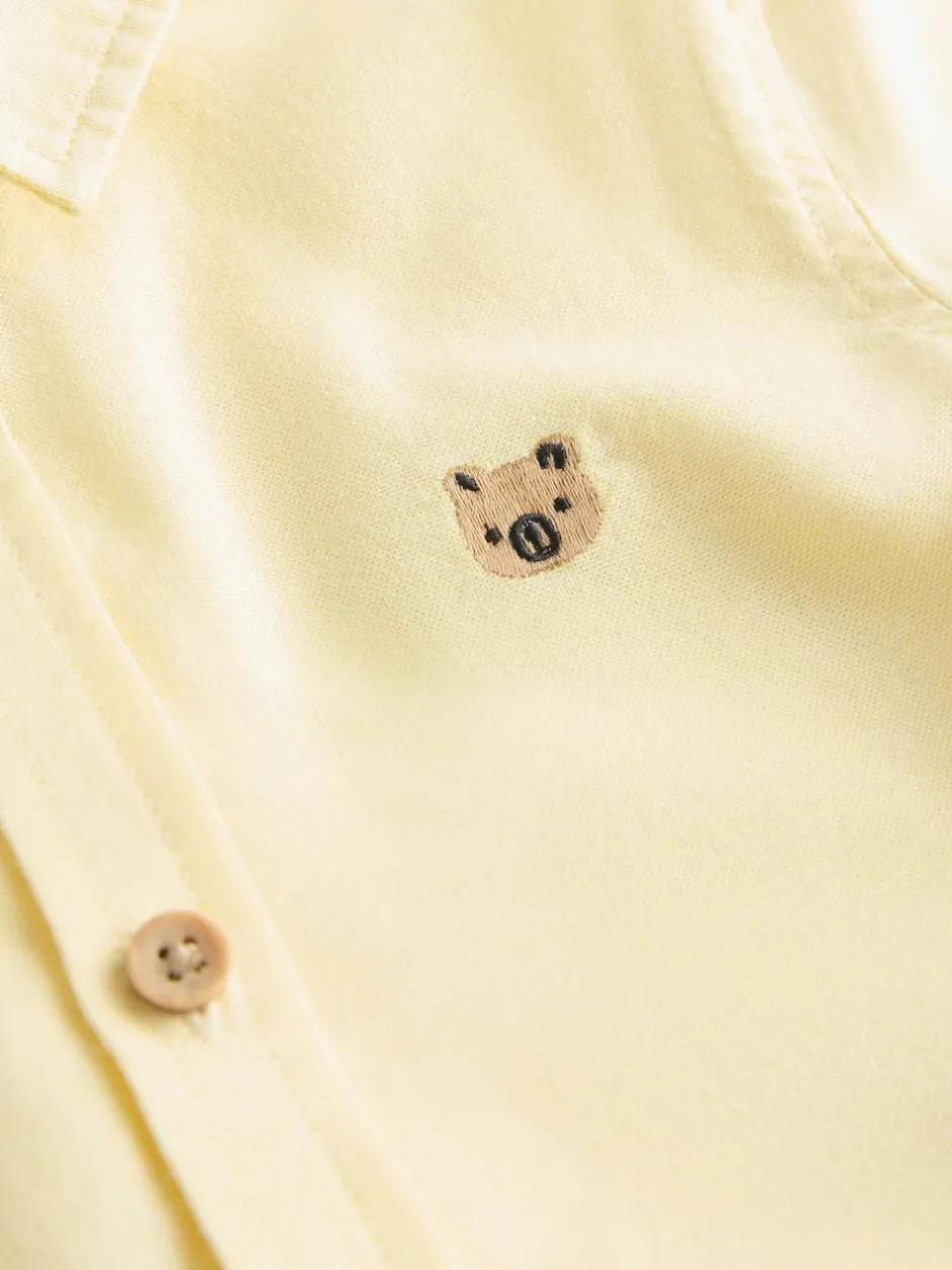 Next Short Sleeve Long Sleeve Oxford Shirt (3mths-7yrs) Yellow Gingham Character Best