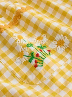 Next Sleeveless Playsuit (3mths-7yrs) Yellow Gingham Embroidered Sale