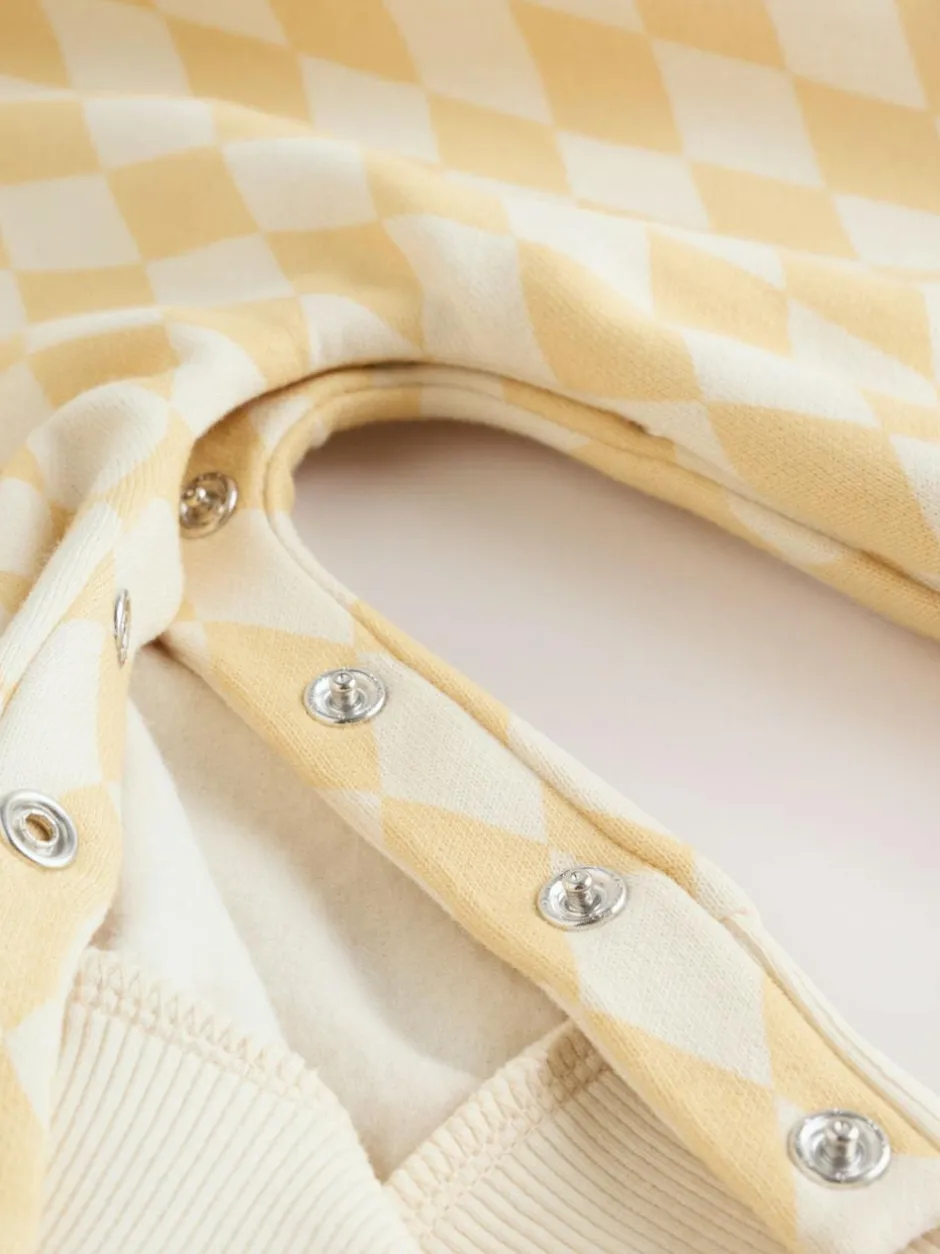 Next Yellow Harlequin Baby Sweat Romper (0mths-3yrs) Online