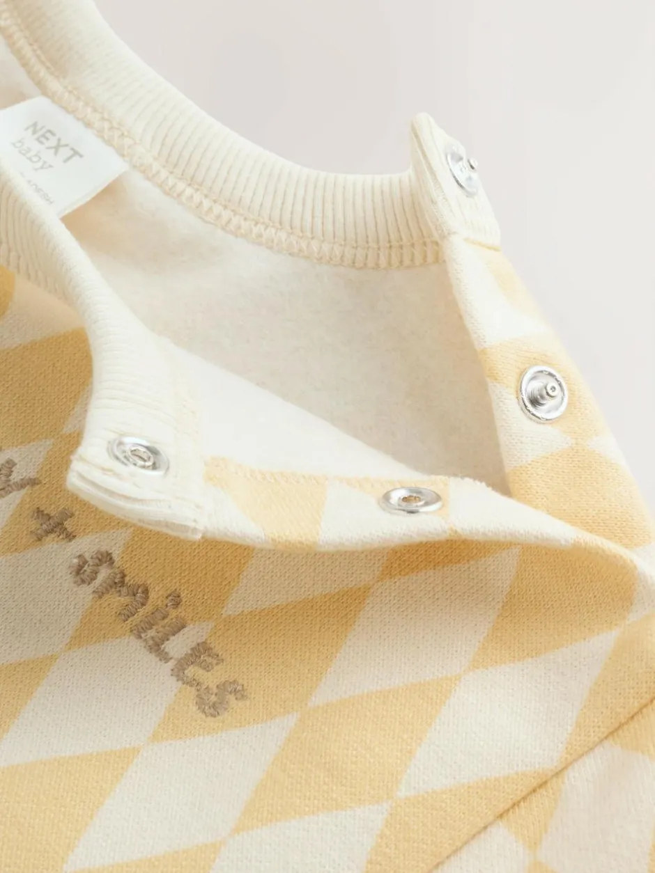 Next Yellow Harlequin Baby Sweat Romper (0mths-3yrs) Online