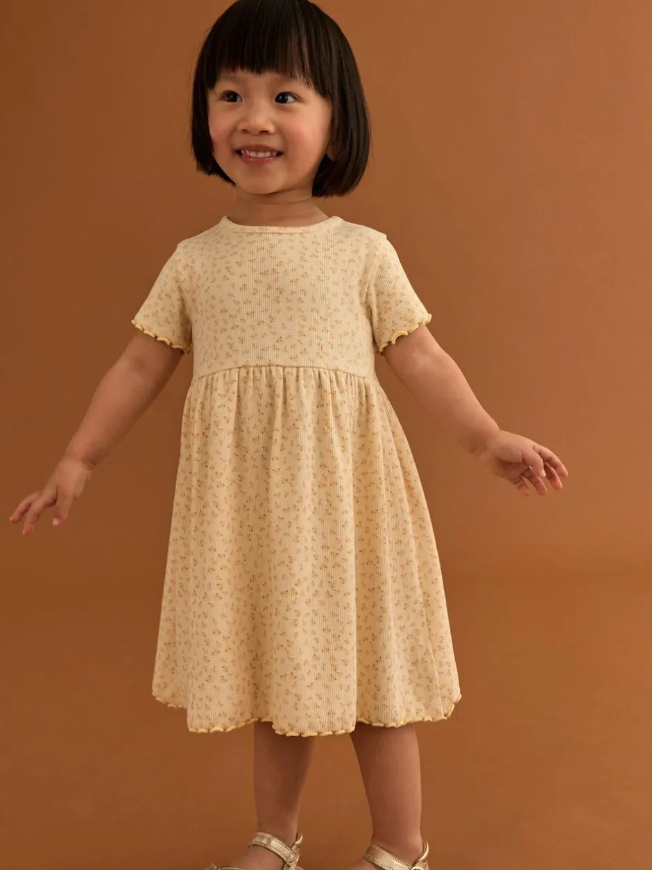 Next Yellow Ribbed Jersey Dress (3mths-7yrs) Hot
