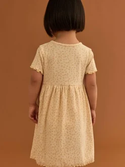 Next Yellow Ribbed Jersey Dress (3mths-7yrs) Hot