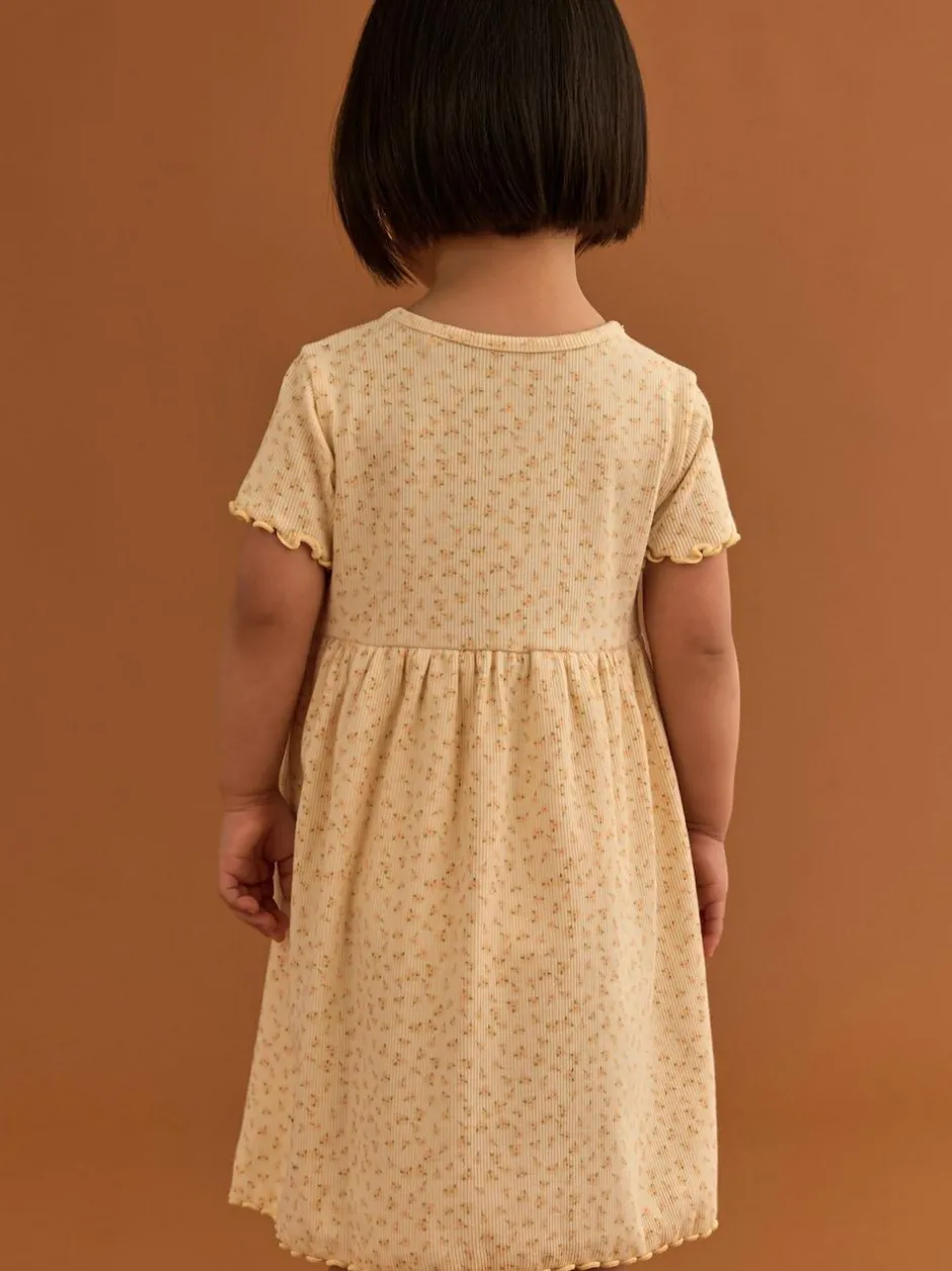 Next Yellow Ribbed Jersey Dress (3mths-7yrs) Hot