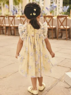 Next Ruffle Shoulder Mesh Dress (3mths-7yrs) Yellow