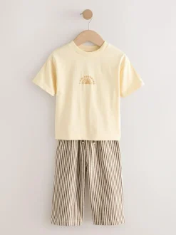 Next Yellow Sunshine Short Sleeve T-Shirt and Lightweight Joggers Set (3mths-7yrs) New