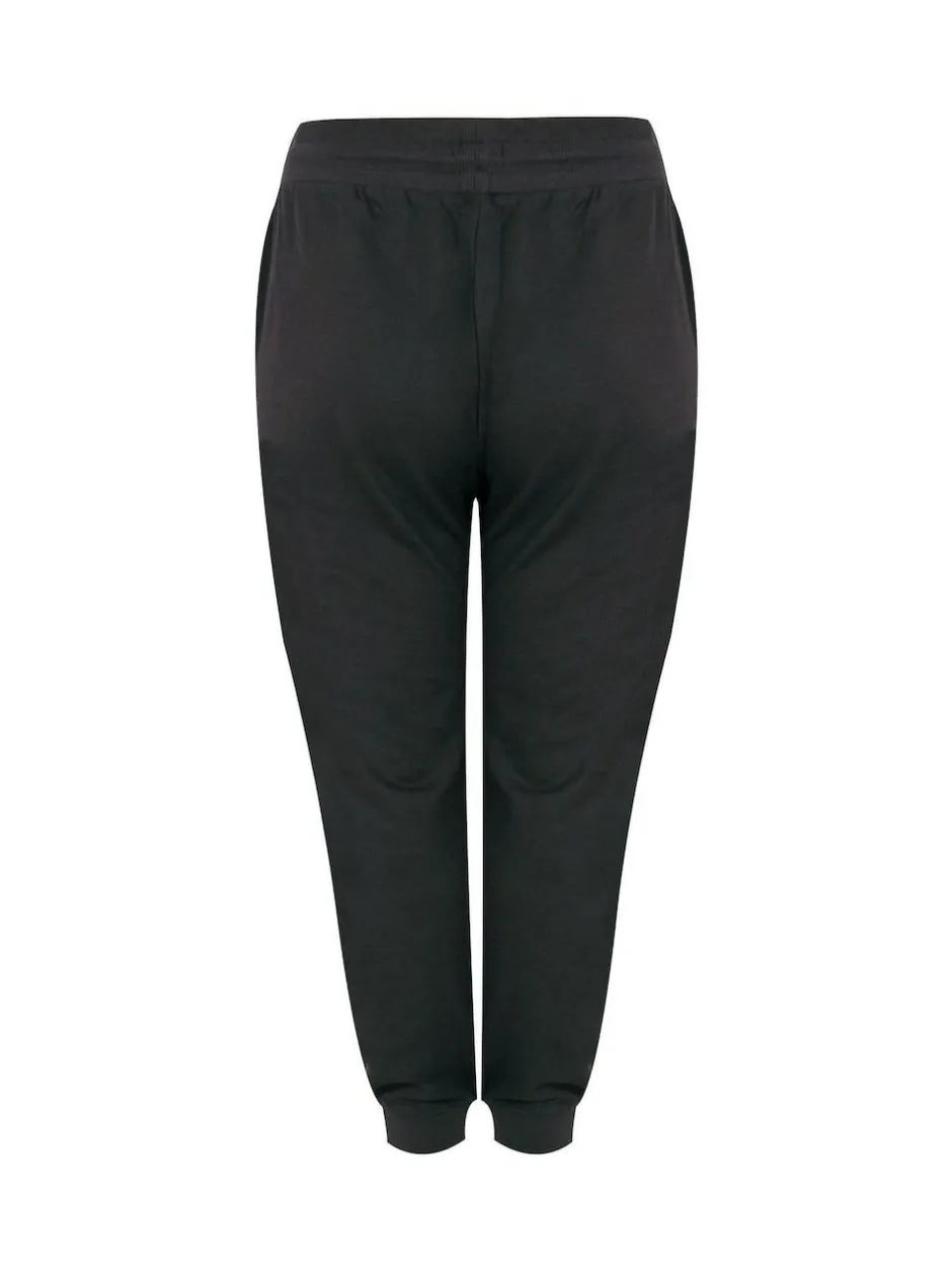 Yours Curve Black Basic Cuffed Joggers New
