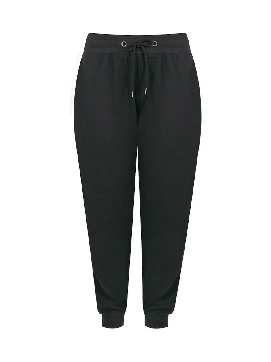 Yours Curve Black Basic Cuffed Joggers New