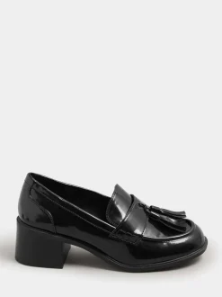 Yours Curve Extra Wide Fit Extra Wide Fit Heeled Tassel Loafers Black Discount