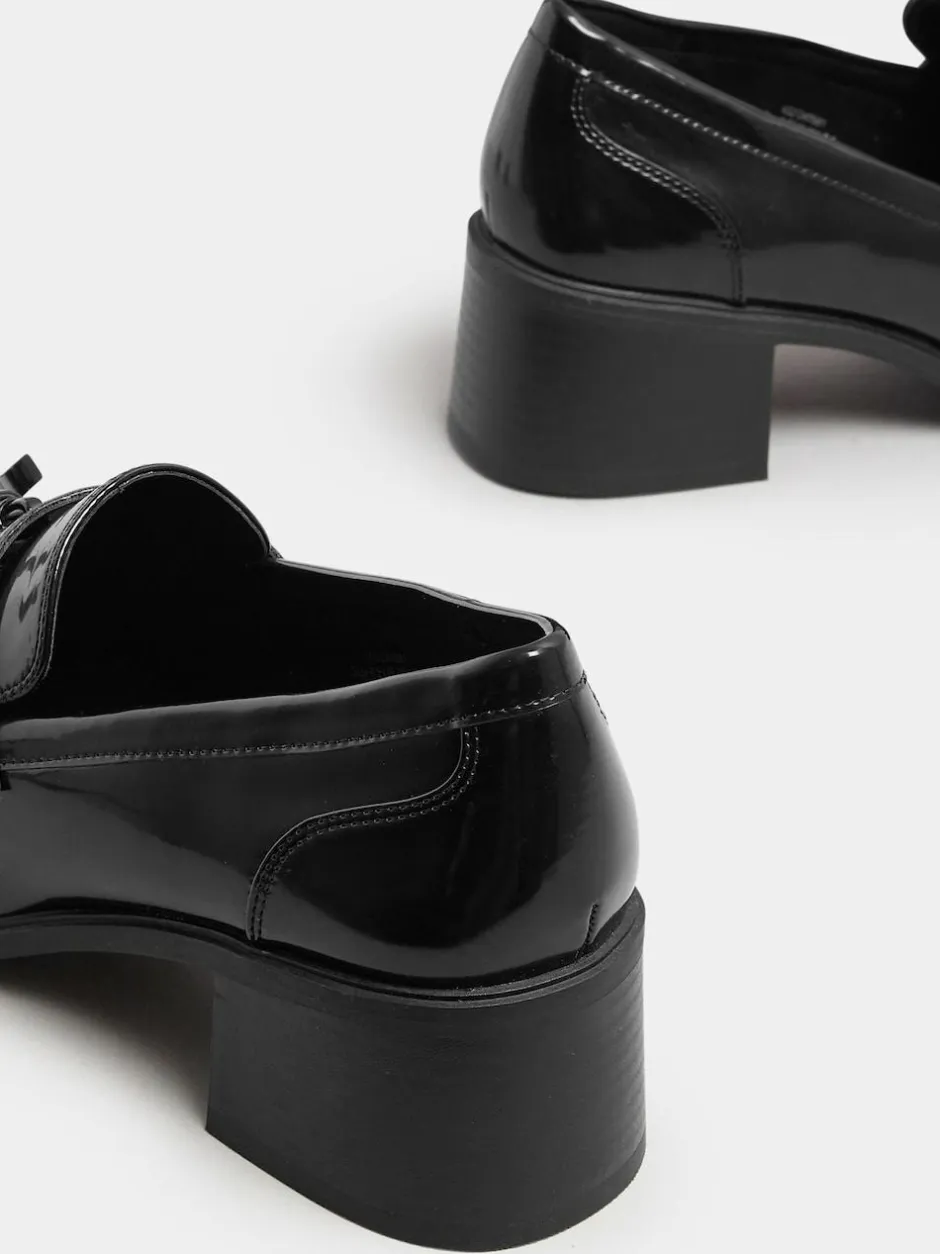 Yours Curve Extra Wide Fit Extra Wide Fit Heeled Tassel Loafers Black Discount