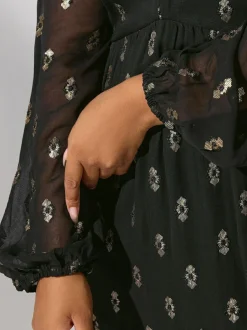 Yours Curve Black London Sequin Boho Smock Dress Online