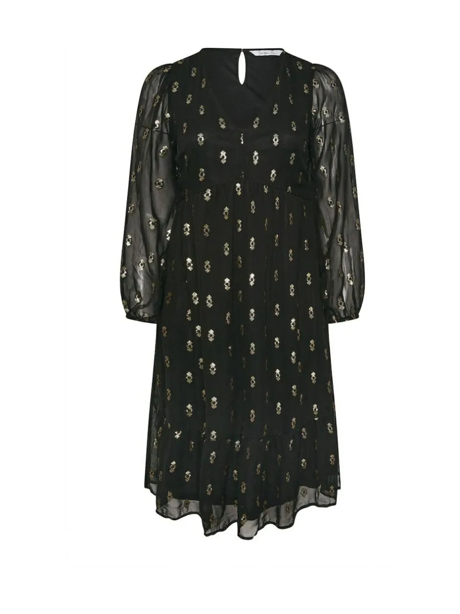 Yours Curve Black London Sequin Boho Smock Dress Online