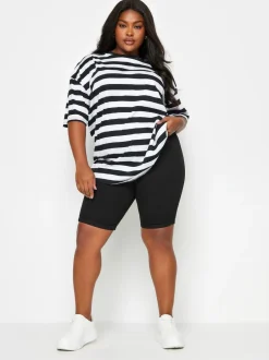 Yours Curve Black Mid Wash Bermuda Shorts Discount