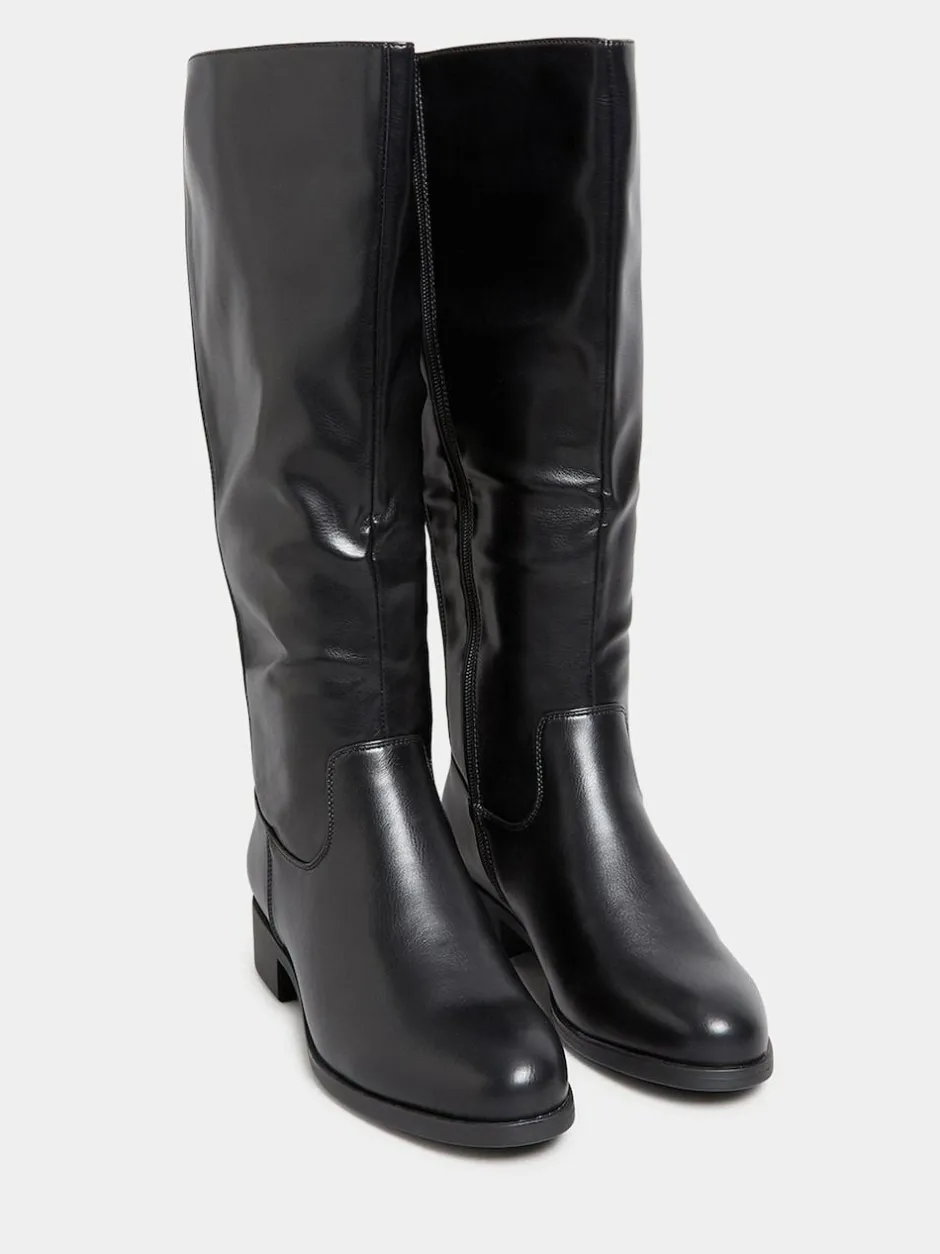 Yours Curve Wide Fit Extra Wide Fit Stretch Knee Boots Black