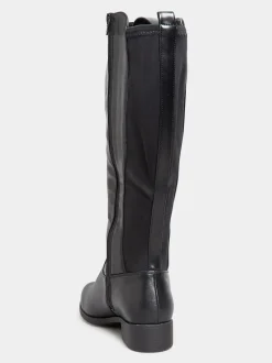 Yours Curve Wide Fit Extra Wide Fit Stretch Knee Boots Black