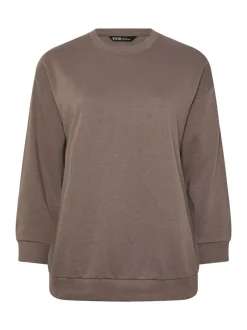 Yours Curve Basic Sweatshirt Brown Best