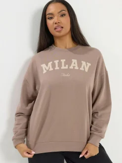 Yours Curve Brown Sunday Sweatshirt Discount