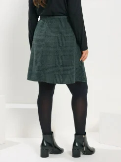 Yours Curve Green Button Front Skirt Hot