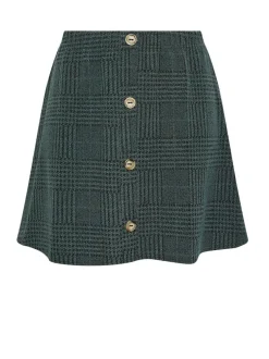 Yours Curve Green Button Front Skirt Hot