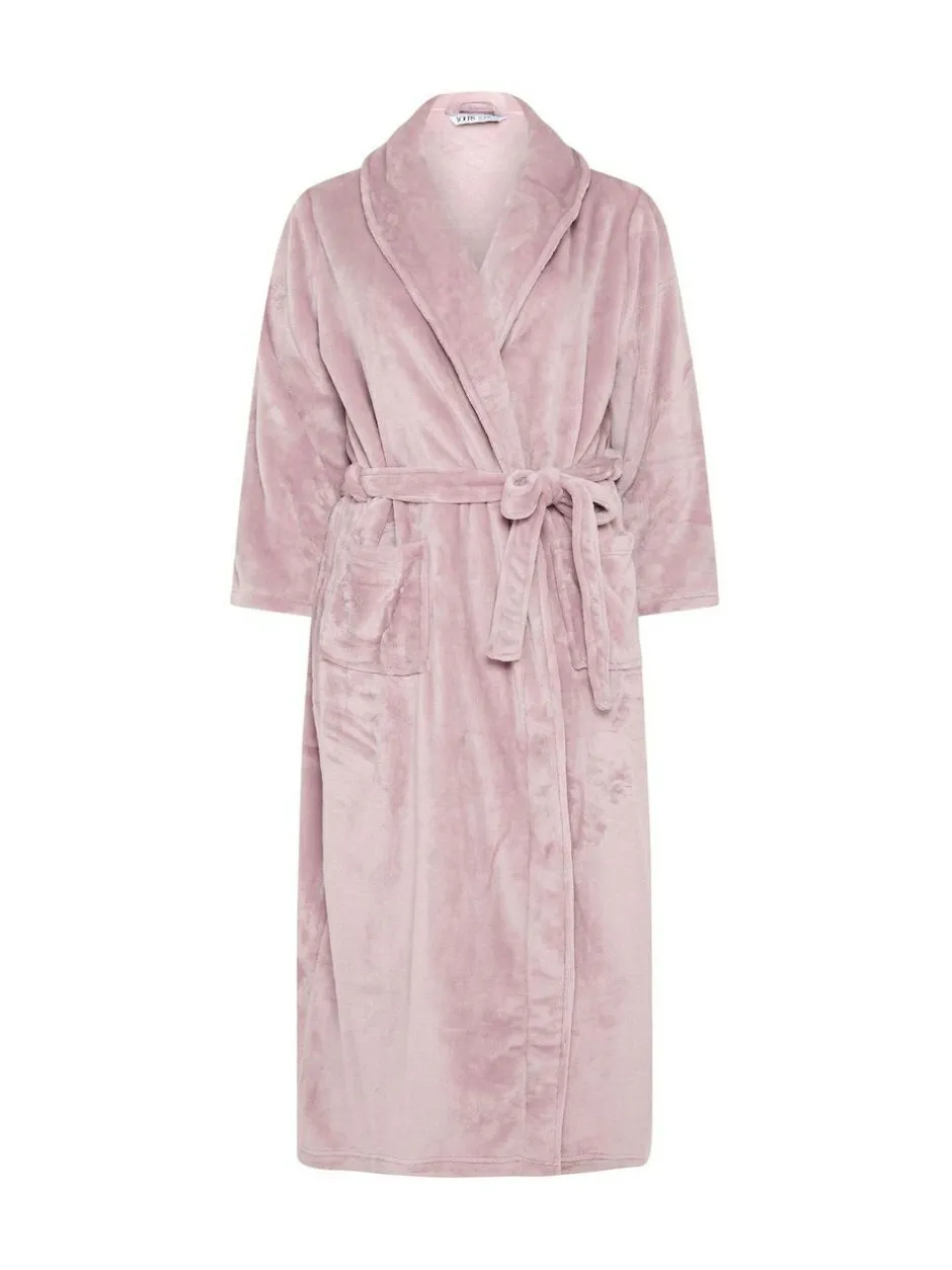 Yours Curve Super Luxe Shawl Maxi Robe Pink Discount