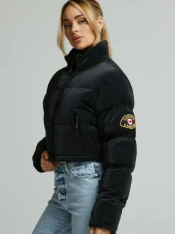 Zavetti Canada Womens Bellucci 2.0 Crop Puffer Black Jacket Clearance