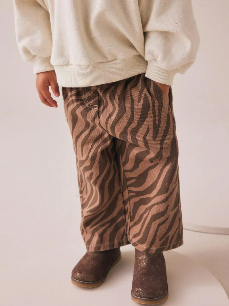 Next Wide Leg Jeans (3mths-7yrs) Zebra Print New