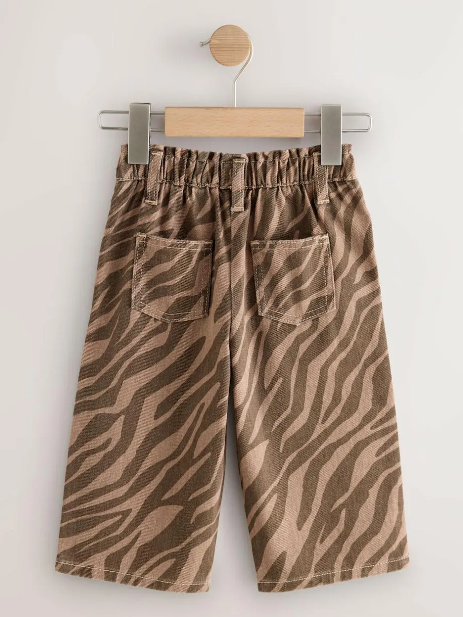 Next Wide Leg Jeans (3mths-7yrs) Zebra Print New